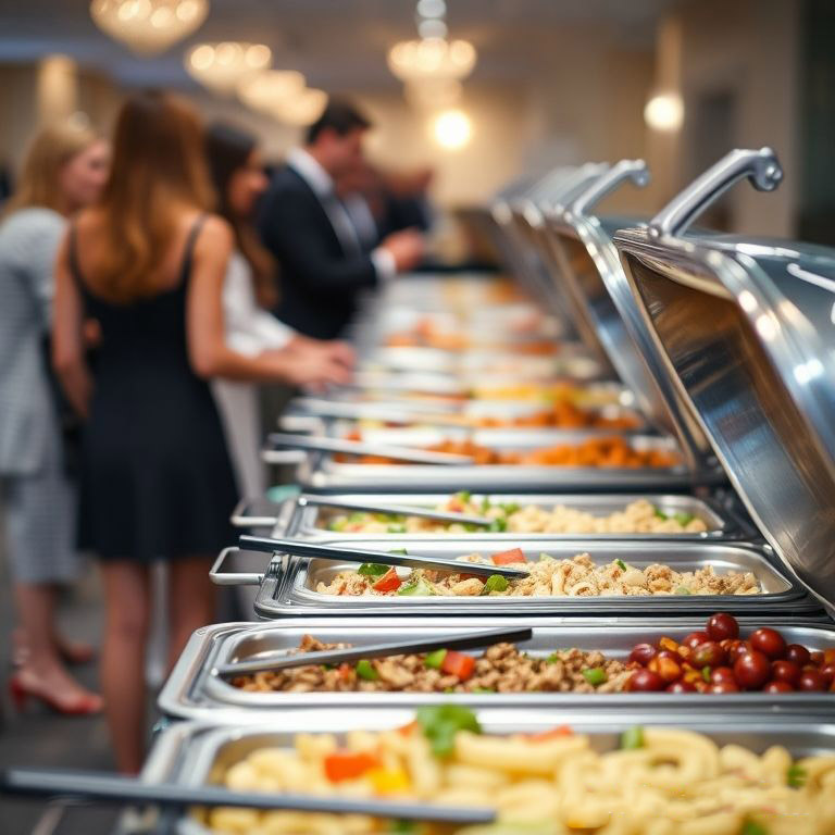 Buffet em evento corporativo
